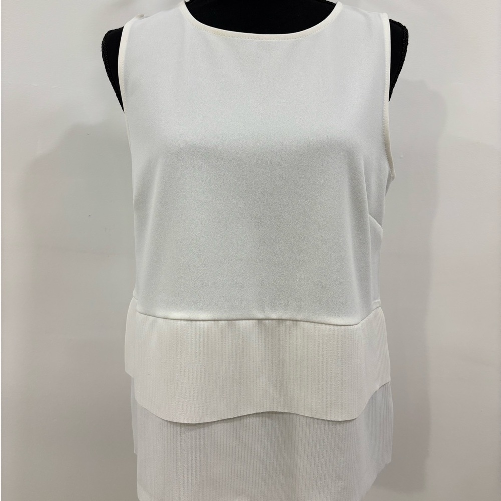 Ann Taylor Elegant White Layered Blouse